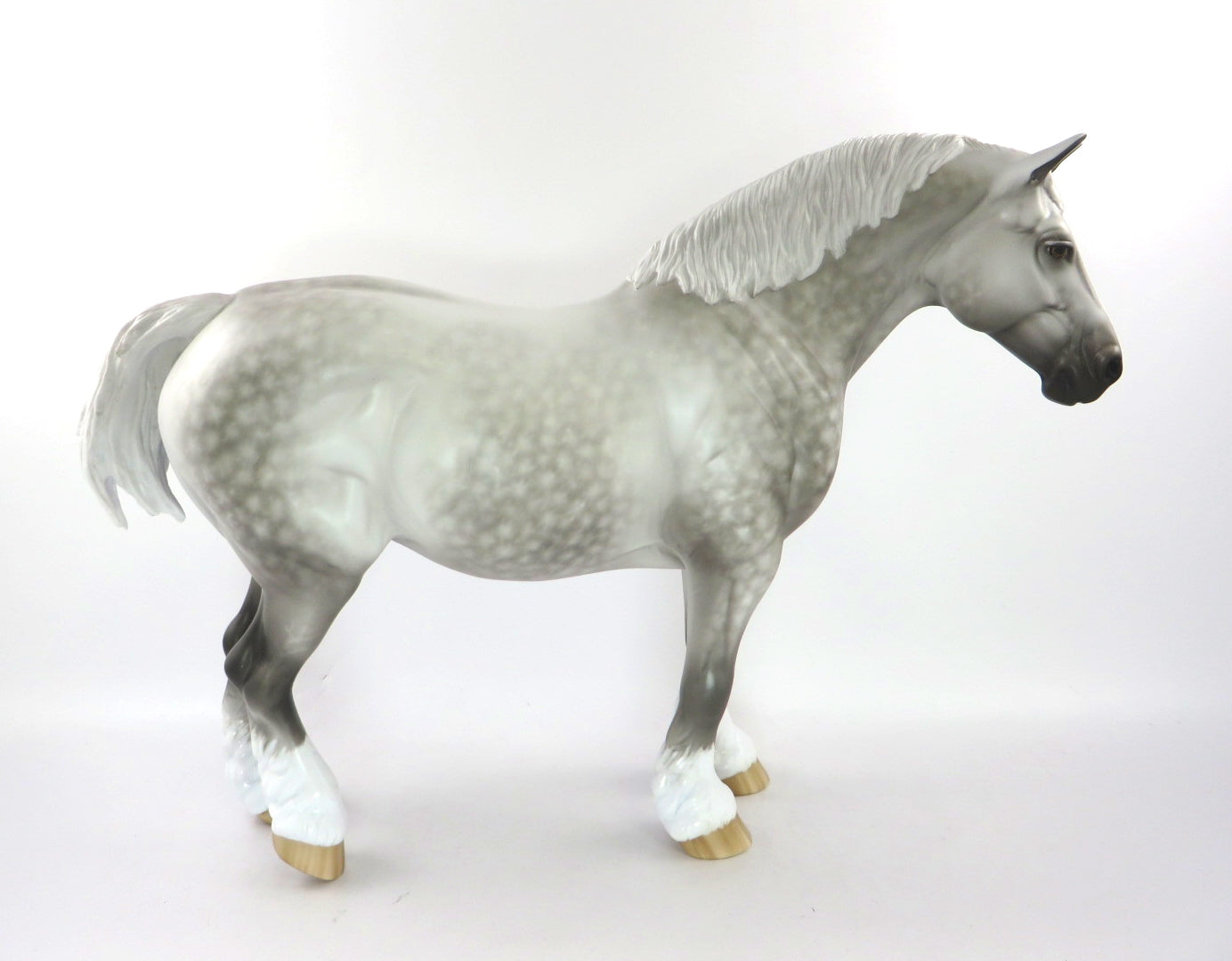 SNOW BLOSSOM-OOAK STAR DAPPLE GREY HEAVY DRAFT MARE BY SHERYL LEISURE WHS 19