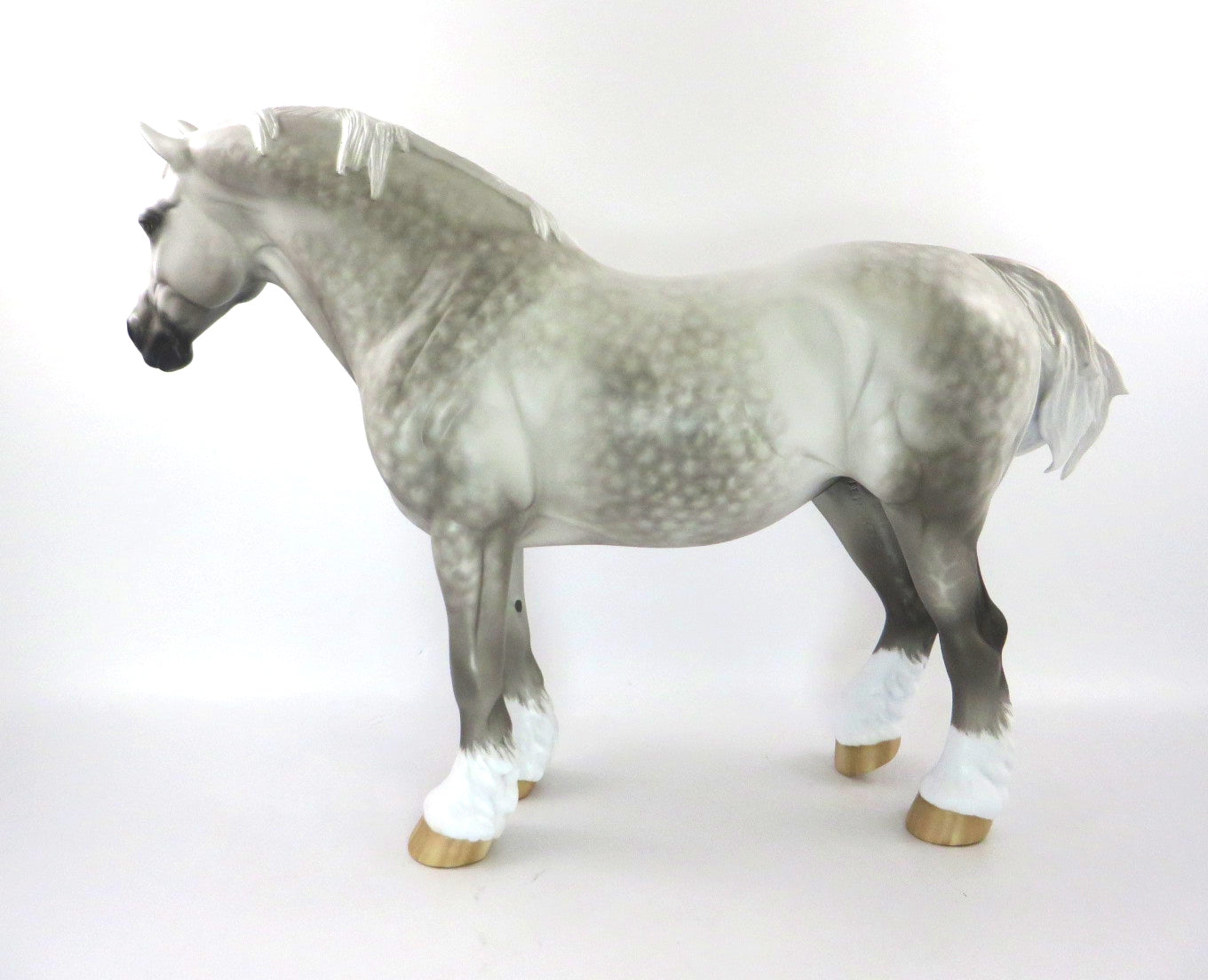 SNOW BLOSSOM-OOAK STAR DAPPLE GREY HEAVY DRAFT MARE BY SHERYL LEISURE WHS 19