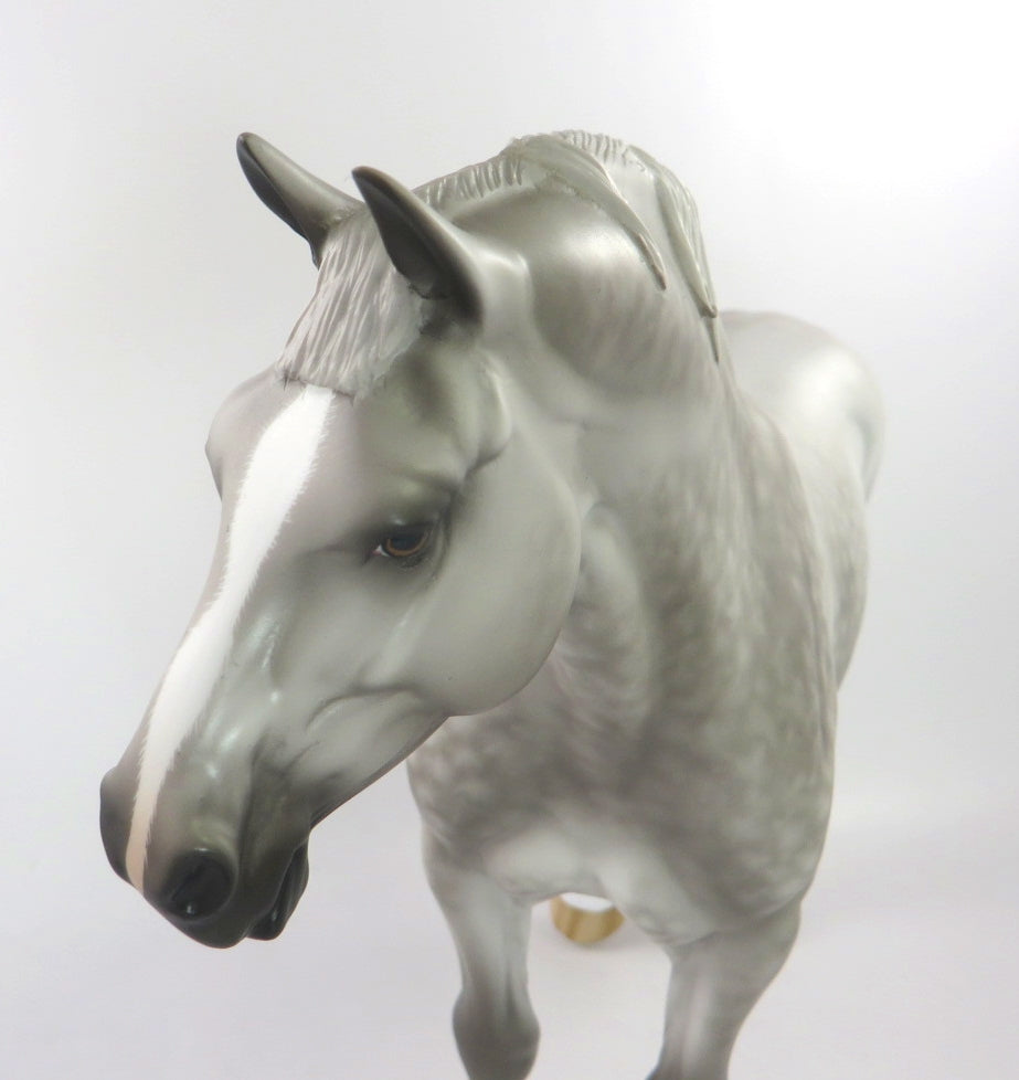 SNOW BLOSSOM-OOAK STAR DAPPLE GREY HEAVY DRAFT MARE BY SHERYL LEISURE WHS 19