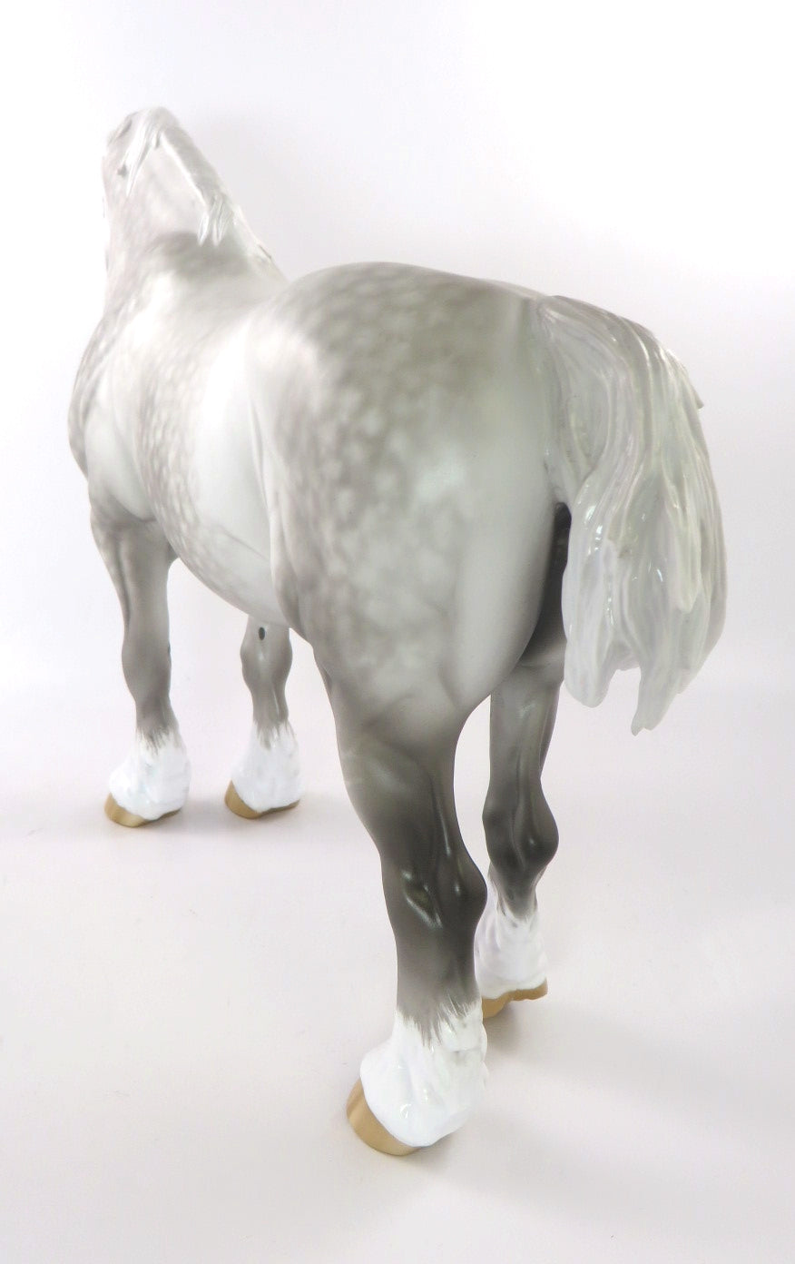 SNOW BLOSSOM-OOAK STAR DAPPLE GREY HEAVY DRAFT MARE BY SHERYL LEISURE WHS 19