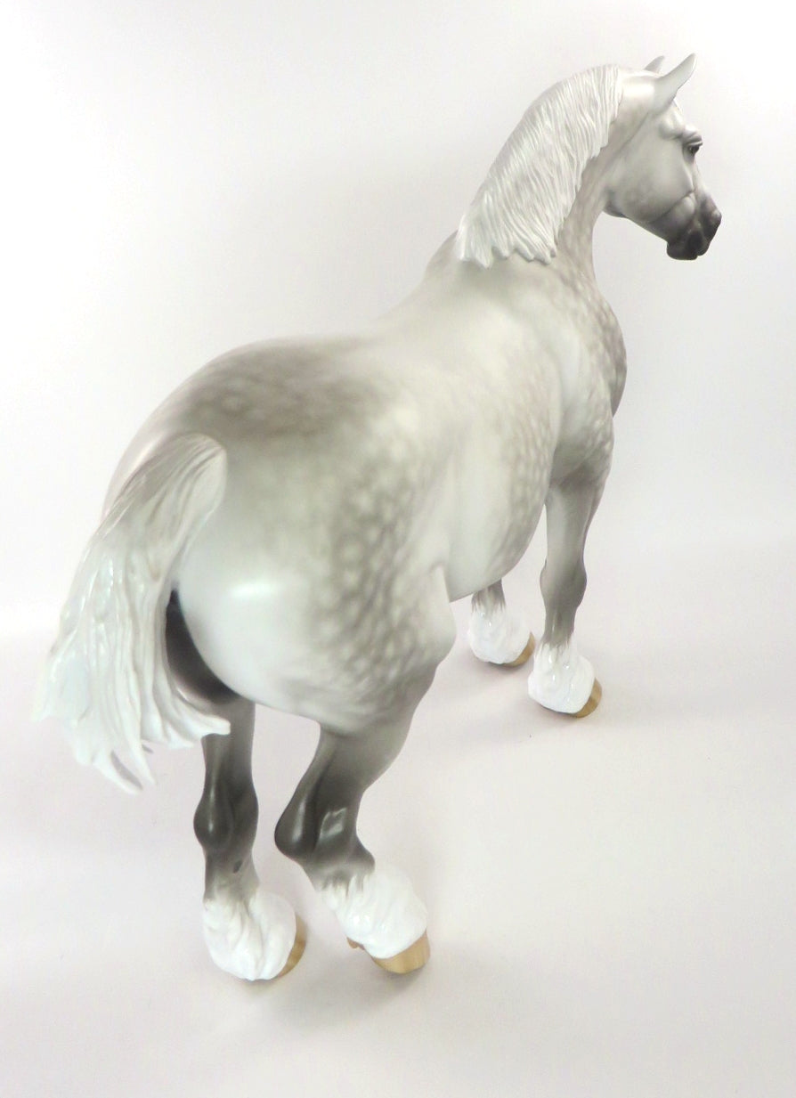SNOW BLOSSOM-OOAK STAR DAPPLE GREY HEAVY DRAFT MARE BY SHERYL LEISURE WHS 19