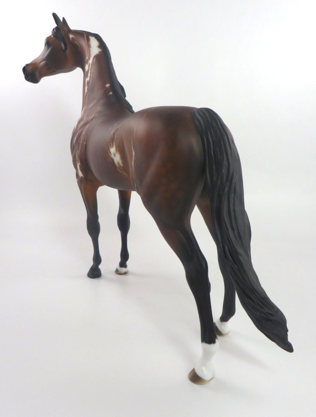 SNOW STORM-OOAK REVERSE DAPPLE BAY ARABIAN MODEL HORSE WHS 19