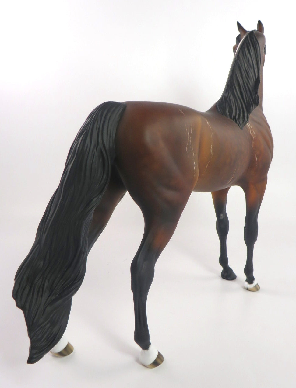SNOW STORM-OOAK REVERSE DAPPLE BAY ARABIAN MODEL HORSE WHS 19