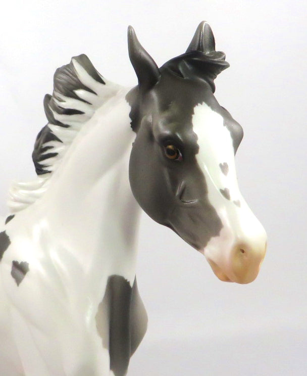 SPECIAL LOVE - LE-4 WHITE PINTO YEARLING MODEL HORSE BY KAYLA WESSE SB20