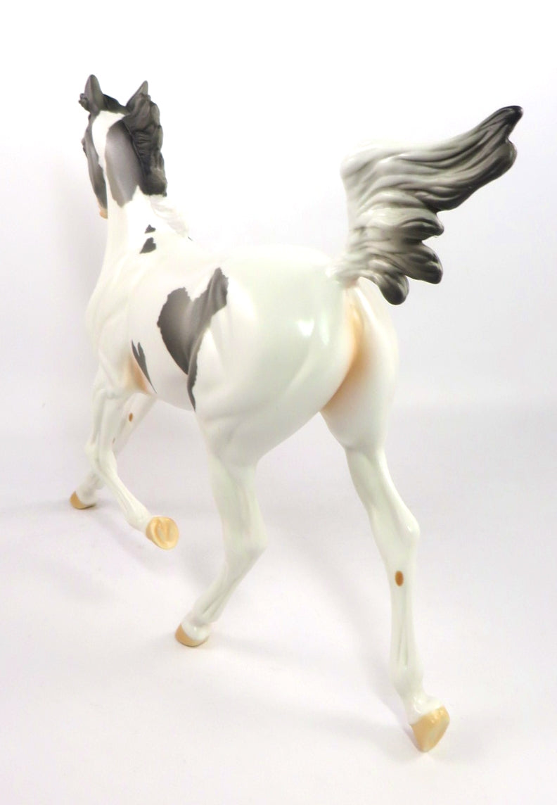 SPECIAL LOVE - LE-4 WHITE PINTO YEARLING MODEL HORSE BY KAYLA WESSE SB20