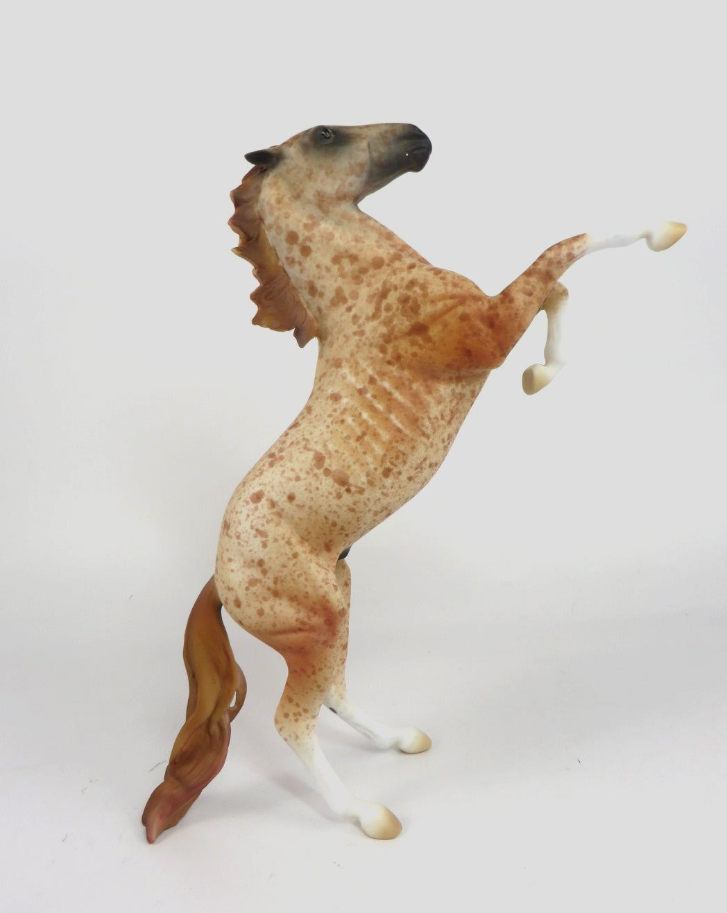 SPICE-OOAK RED ROAN REARING PEBBLE MODEL HORSE BY AUDREY DIXON  WHS 19