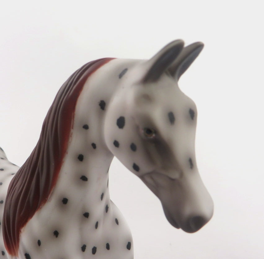 SPICY- OOAK CHESTNUT LEOPARD APPY SADDLEBRED PEBBLE  BY AL KATT WHS19