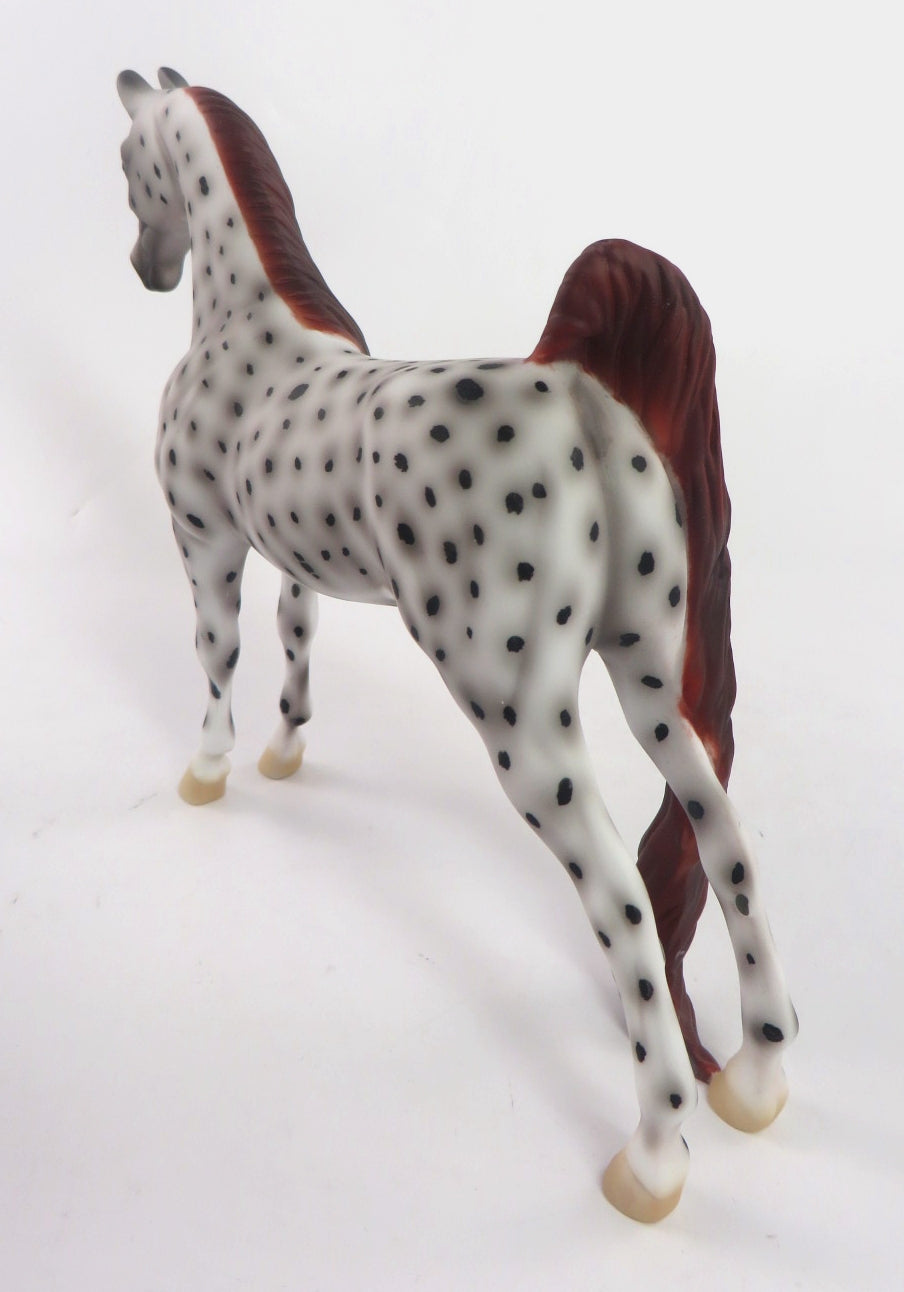 SPICY- OOAK CHESTNUT LEOPARD APPY SADDLEBRED PEBBLE  BY AL KATT WHS19