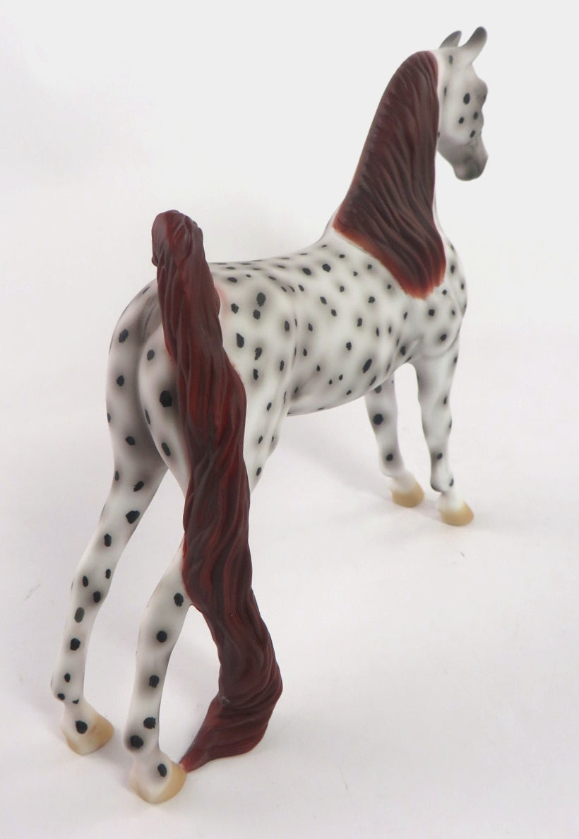 SPICY- OOAK CHESTNUT LEOPARD APPY SADDLEBRED PEBBLE  BY AL KATT WHS19
