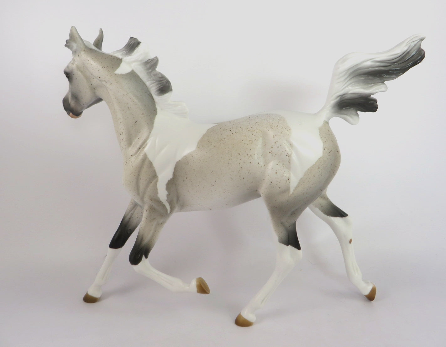 STAR-OOAK FLEA BIT GREY PINTO YEARLING MODEL HORSE BY AUDREY DIXON WHS19