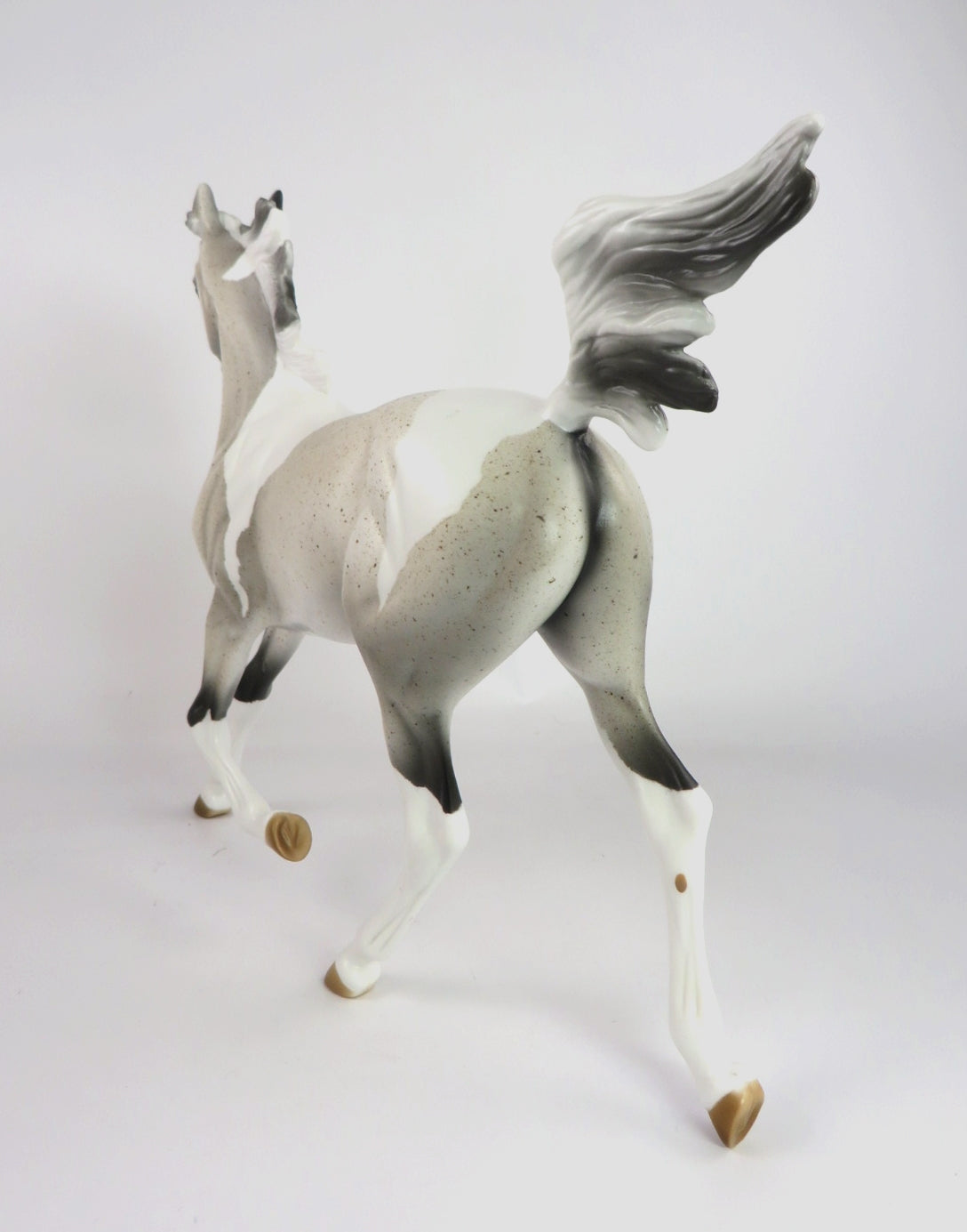 STAR-OOAK FLEA BIT GREY PINTO YEARLING MODEL HORSE BY AUDREY DIXON WHS19