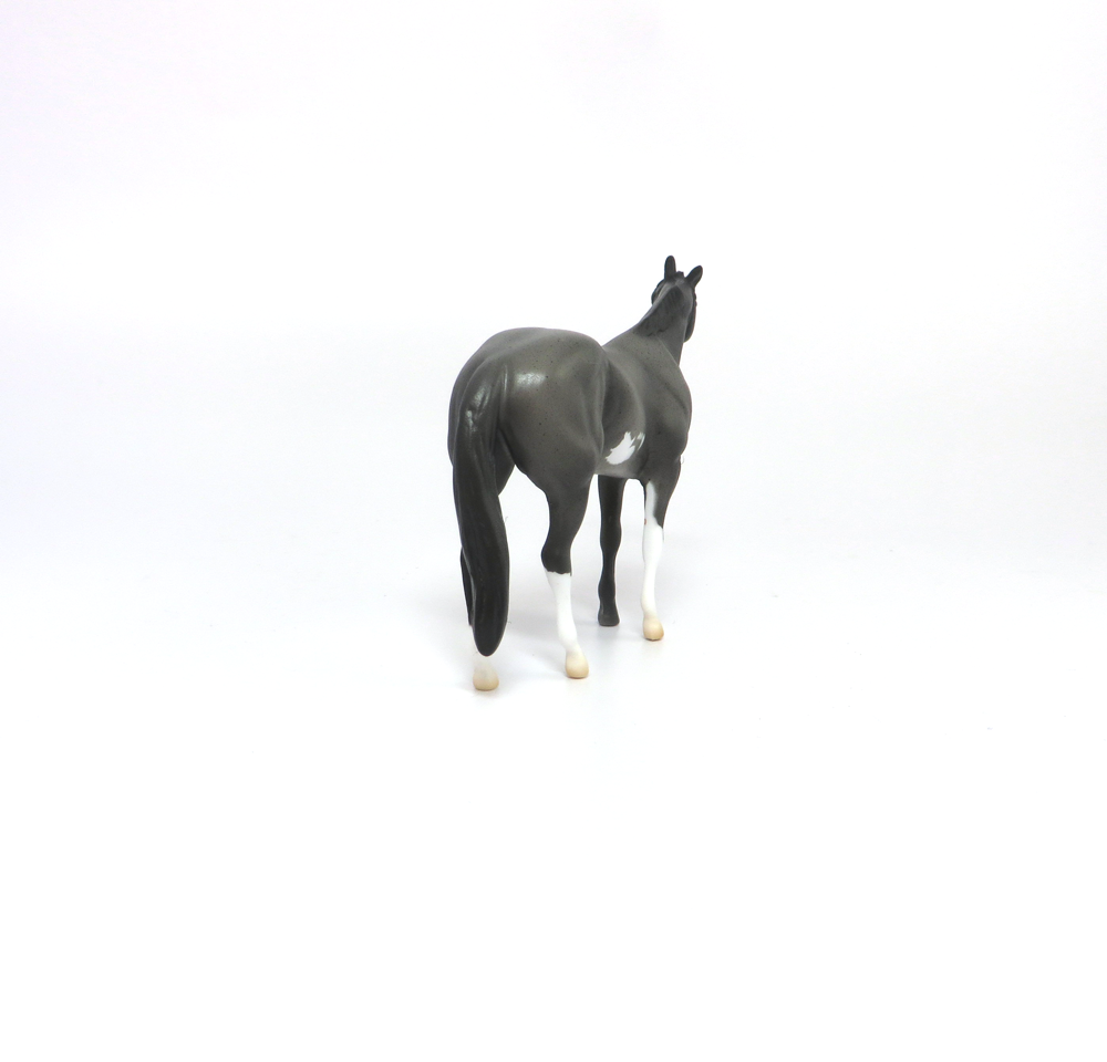 BAYOU- OOAK GREY ROAN STOCK CHIP MODEL HORSE BY MISSY FOX 3-5-19