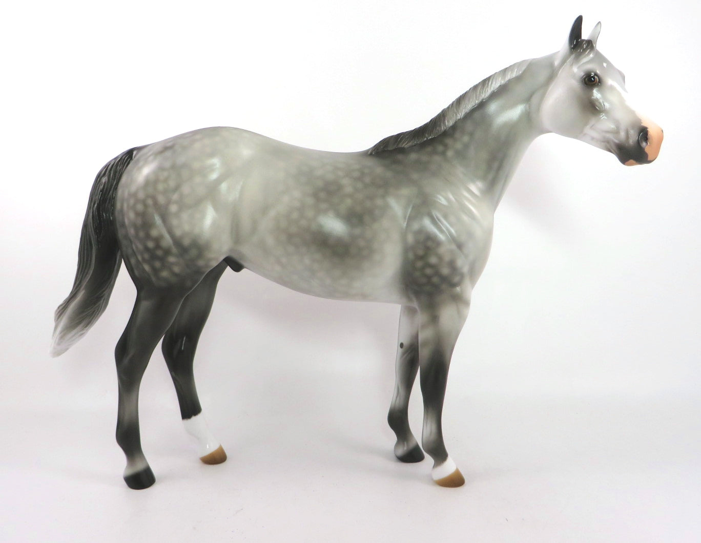 STONE BLITZ - OOAK DAPPLE GREY ISH MODEL HORSE BY AUDREY DIXON SB20