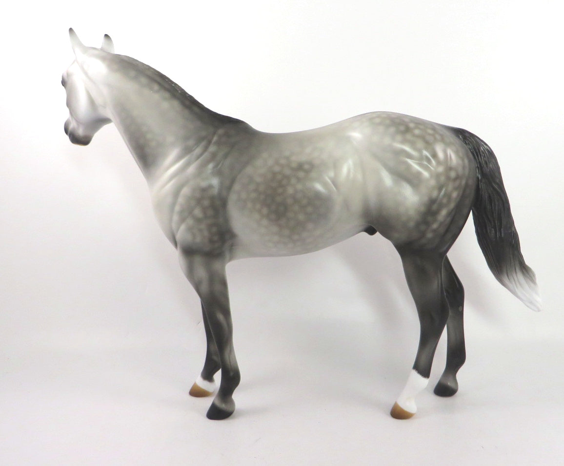 STONE BLITZ - OOAK DAPPLE GREY ISH MODEL HORSE BY AUDREY DIXON SB20