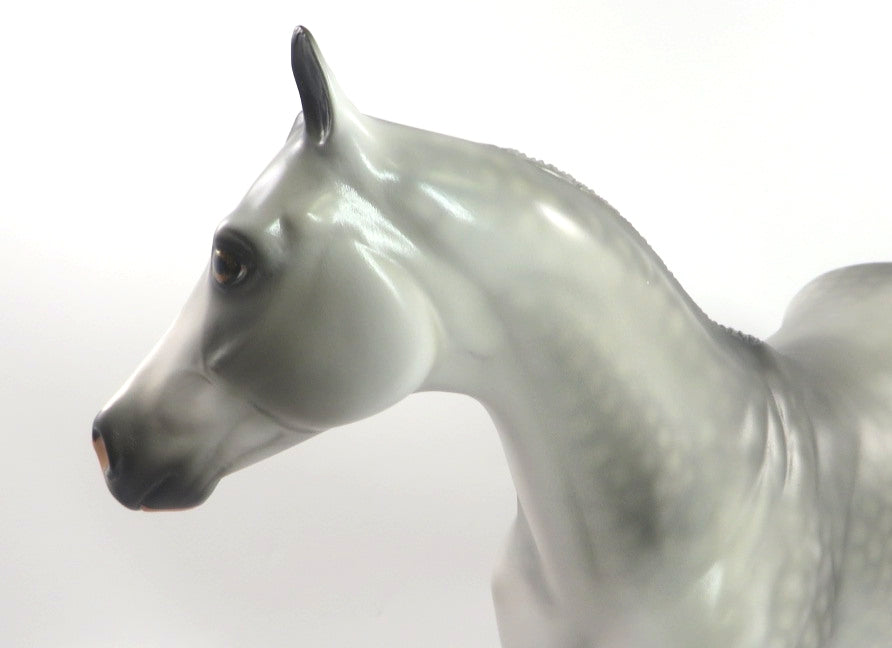STONE BLITZ - OOAK DAPPLE GREY ISH MODEL HORSE BY AUDREY DIXON SB20