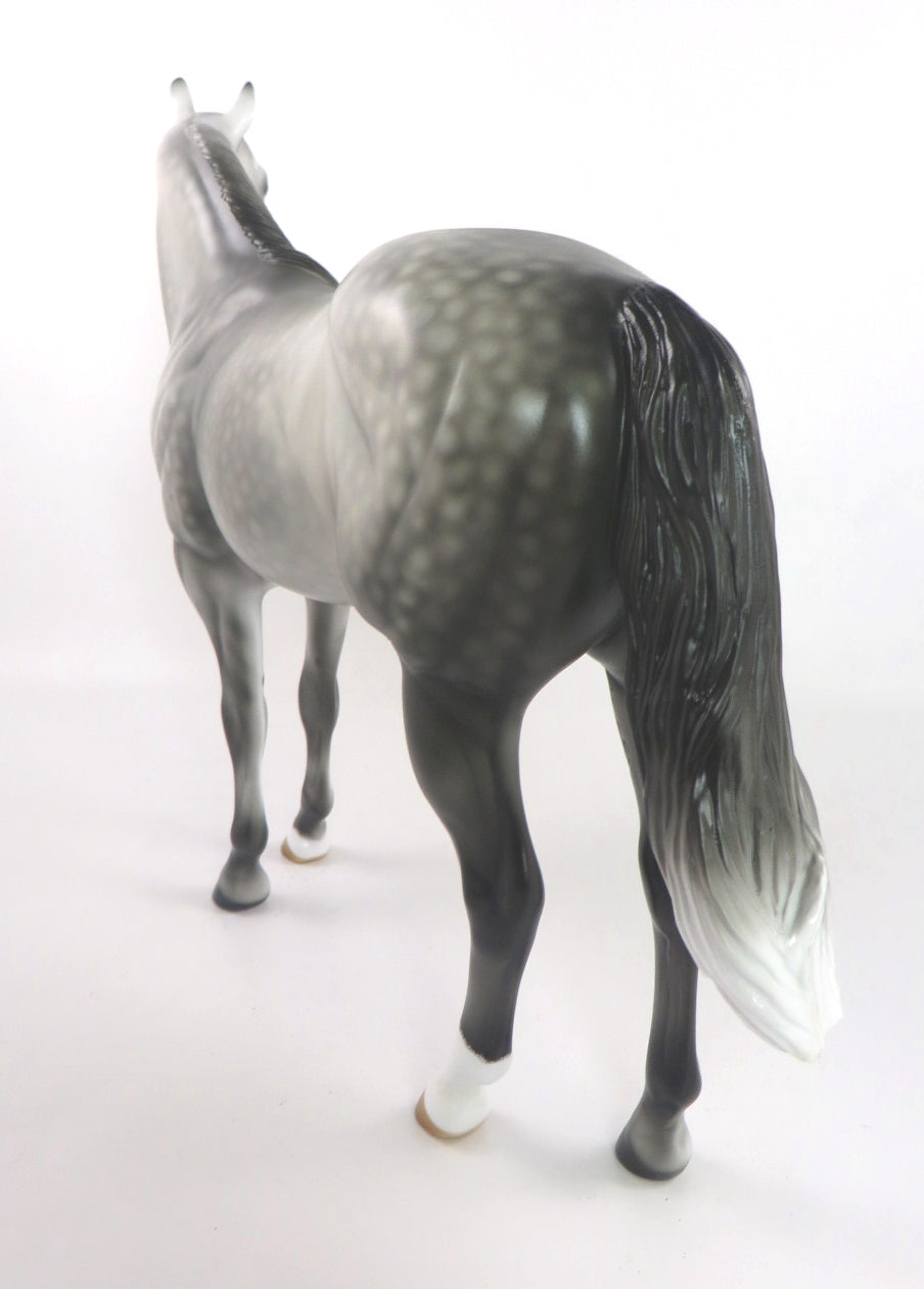 STONE BLITZ - OOAK DAPPLE GREY ISH MODEL HORSE BY AUDREY DIXON SB20