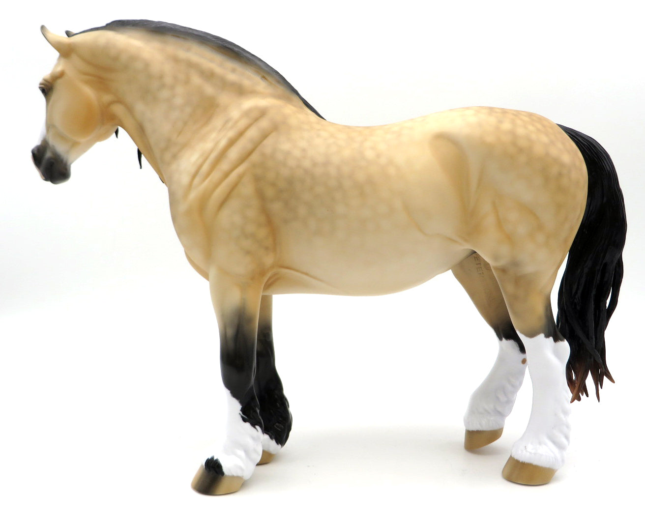 Storm&#39;s Eye-OOAK Dapple Buckskin Heavy Drafter Painted by Ellen Robbins 1/10/21