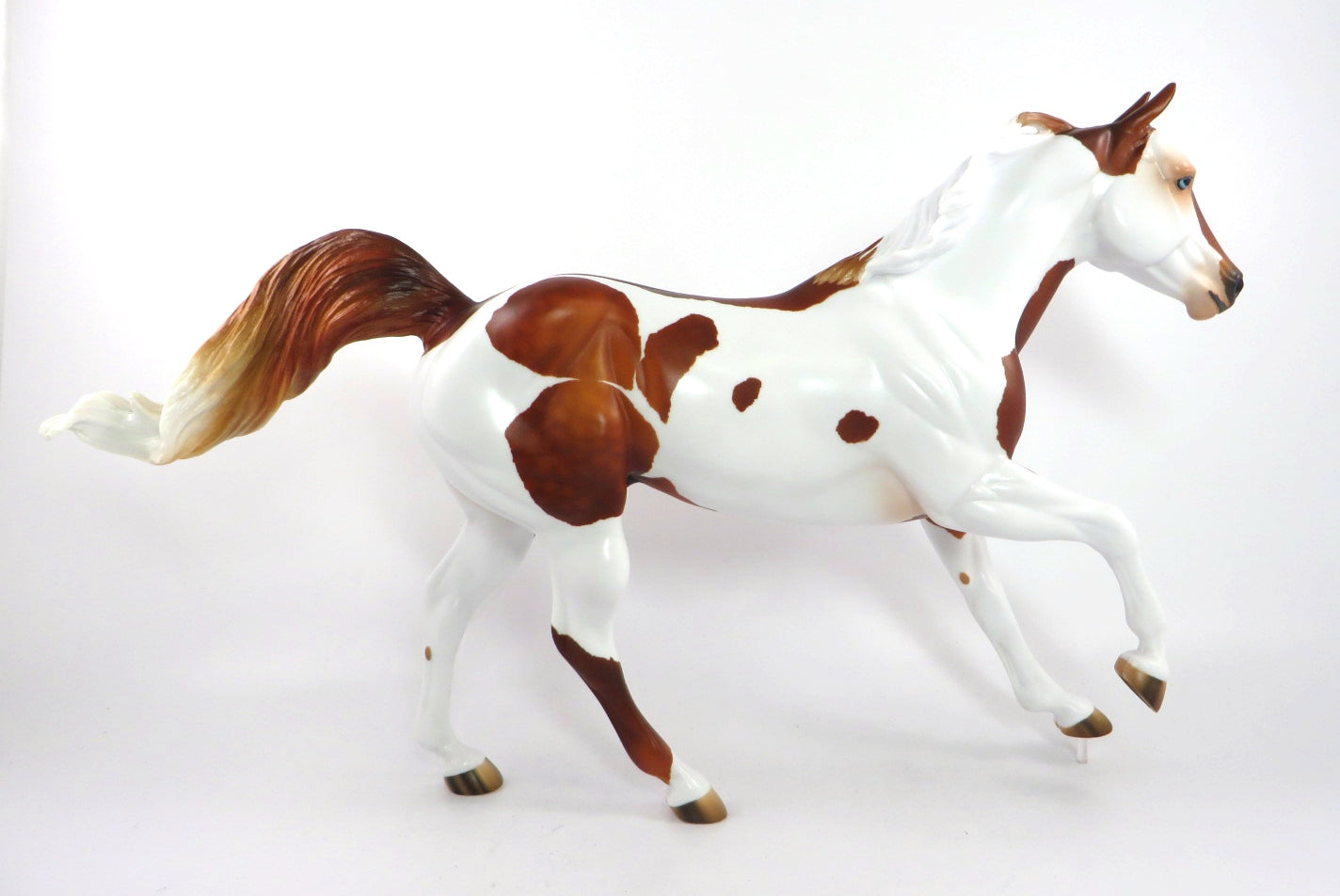 STRAIGHT ARM - OOAK DAPPLE CHESTUT PINTO FOUNDATION QUARTER HORSE WITH PEG BY AUDREY DIXON SB20