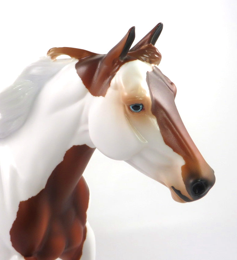 STRAIGHT ARM - OOAK DAPPLE CHESTUT PINTO FOUNDATION QUARTER HORSE WITH PEG BY AUDREY DIXON SB20
