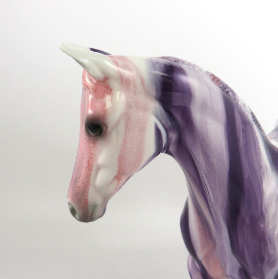 TAFFY RIBBON CANDY- OOAK TAFFY RIBBON CANDY WEANLING MODEL HORSE BY KAYLA WESSE WHS 19