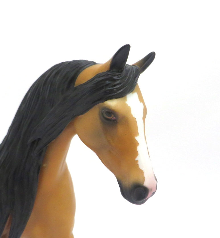 TANSLEY - OOAK BUCSKIN PINTO PONY WITH LONG MANE AND TAIL EA20