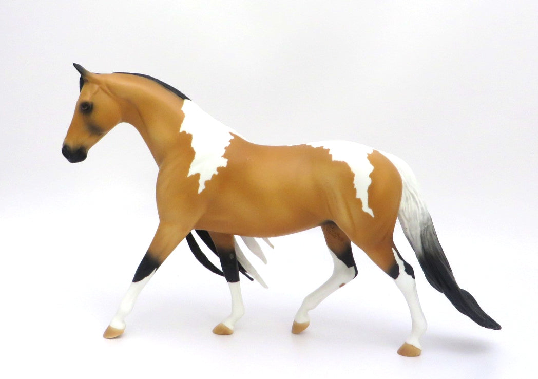 TANSLEY - OOAK BUCSKIN PINTO PONY WITH LONG MANE AND TAIL EA20
