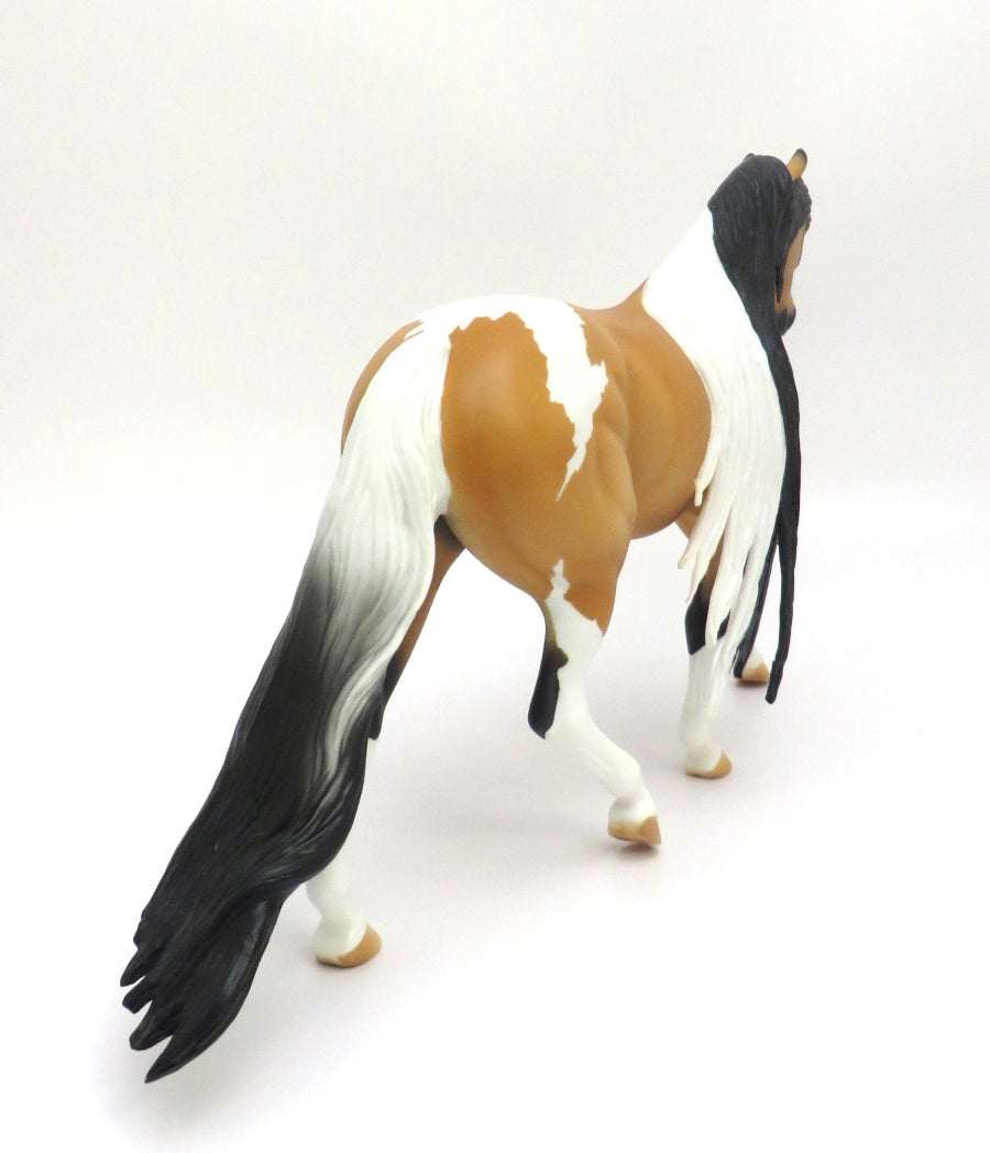 TANSLEY - OOAK BUCSKIN PINTO PONY WITH LONG MANE AND TAIL EA20