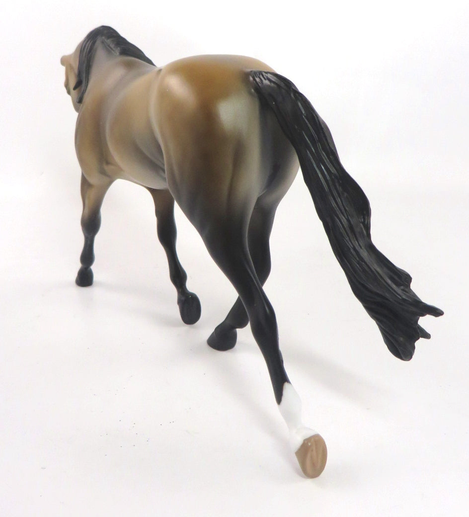 TEXAS HOLD EM'-OOAK DAPPLE BUCKSKIN PEBBLES WARMBLOOD MODEL HORSE 1/20/20