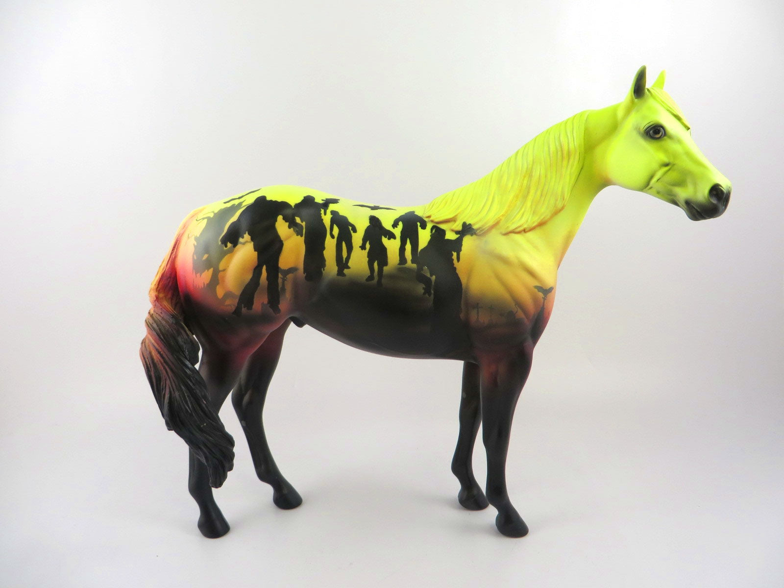 THE GRAVEYARD GROOVE-OOAK YELLOW/BLACK IDEAL STOCK HORSE DECORATOR BY DAWN QUICK MM19