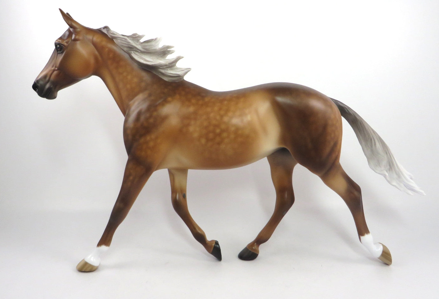 THE BLONDE BOMBER - OOAK  DAPPLED SILVER BAY PALOUSE MODEL HORSE BY SHERYL LEISURE