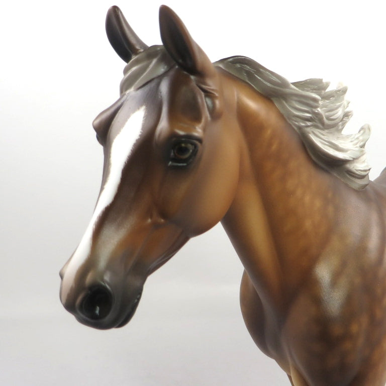 THE BLONDE BOMBER - OOAK  DAPPLED SILVER BAY PALOUSE MODEL HORSE BY SHERYL LEISURE
