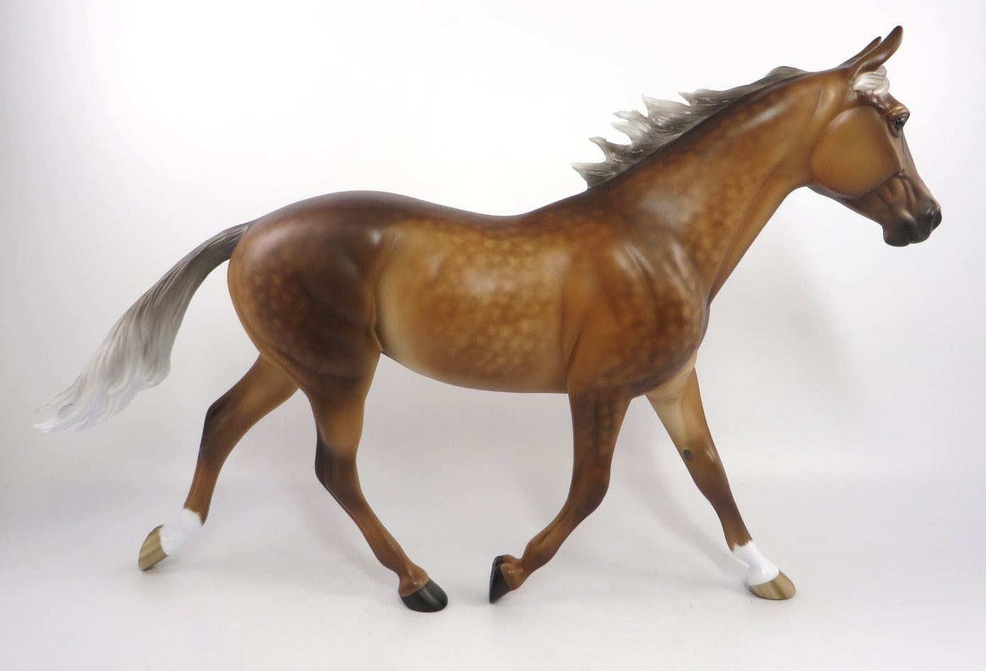 THE BLONDE BOMBER - OOAK  DAPPLED SILVER BAY PALOUSE MODEL HORSE BY SHERYL LEISURE