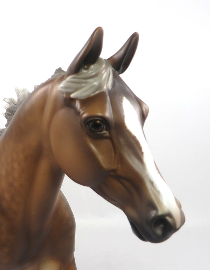 THE BLONDE BOMBER - OOAK  DAPPLED SILVER BAY PALOUSE MODEL HORSE BY SHERYL LEISURE