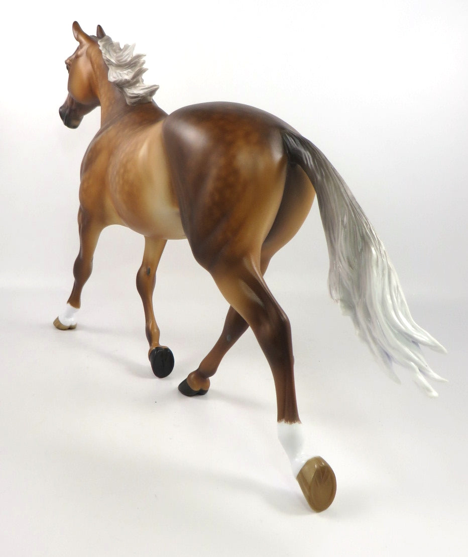 THE BLONDE BOMBER - OOAK  DAPPLED SILVER BAY PALOUSE MODEL HORSE BY SHERYL LEISURE
