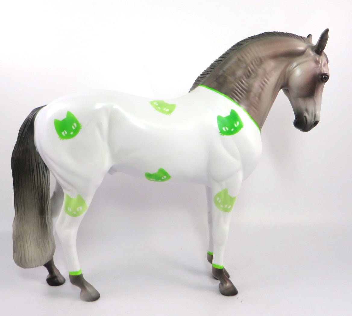 THE CATS PAJAMAS - LE-2 ROSE GREY WITH PAJAMAS DECORATOR ANDALUSIAN MODEL HORSE BY DAWN QUICK PJ20
