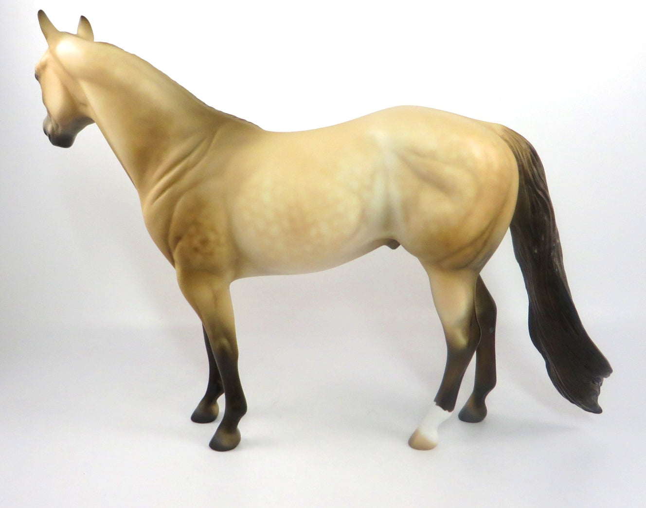 THE DIESEL - OOAK PALE BUCKSKIN WITH DAPPLES ISH MODEL HORSE BY JULIE KEIM SB20