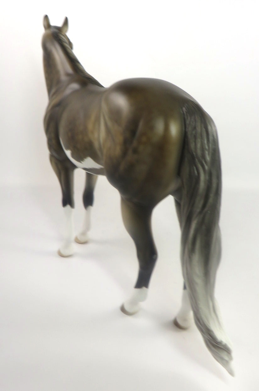 THE G MAN - OOAK CHOCOLATE PALAMINO OVERO WITH DAPPLES ISH MODEL HORSE BY JULIE KEIM SB20