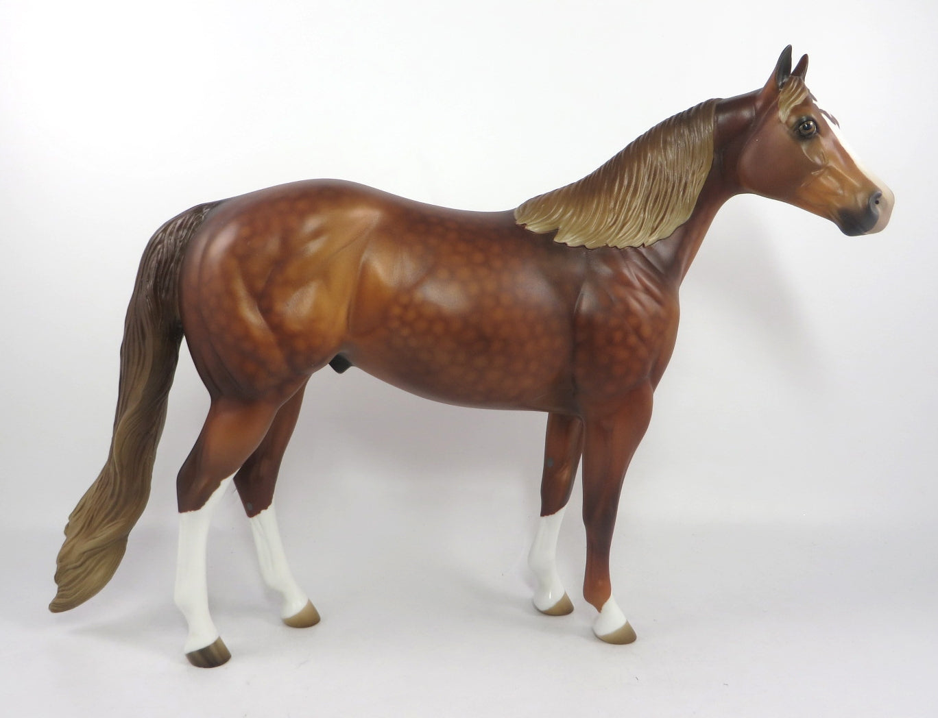 THE PLAYMAKER-OOAK DAPPLE CHESTNUT ISH MODEL HORSE SB 2020