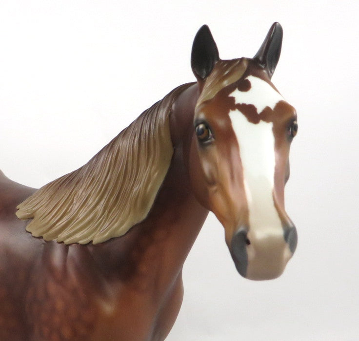 THE PLAYMAKER-OOAK DAPPLE CHESTNUT ISH MODEL HORSE SB 2020