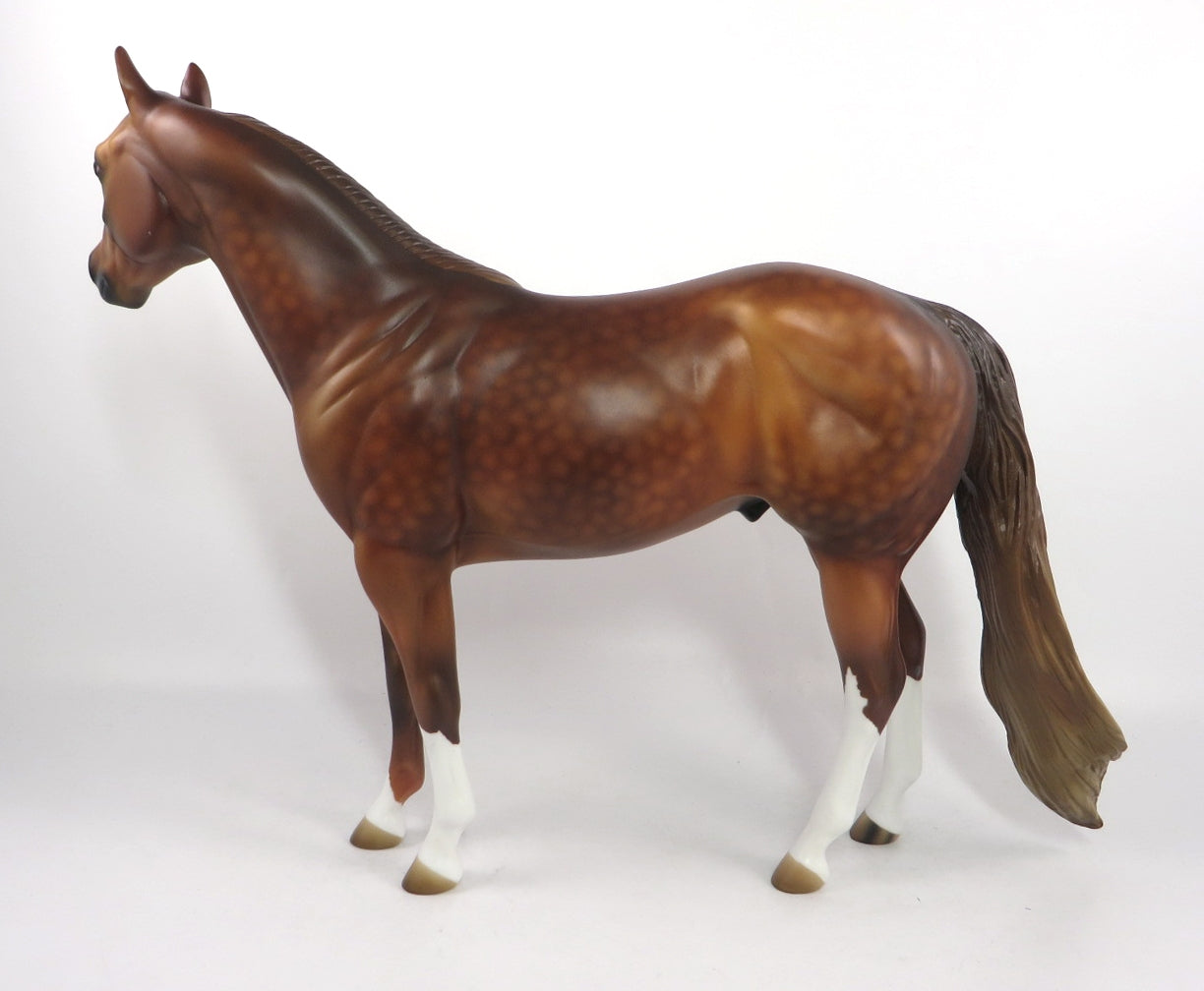 THE PLAYMAKER-OOAK DAPPLE CHESTNUT ISH MODEL HORSE SB 2020