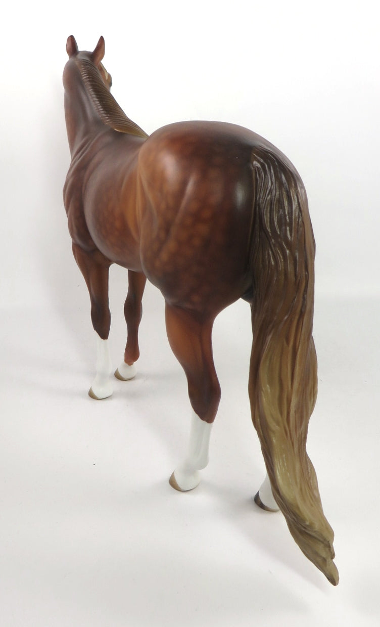 THE PLAYMAKER-OOAK DAPPLE CHESTNUT ISH MODEL HORSE SB 2020