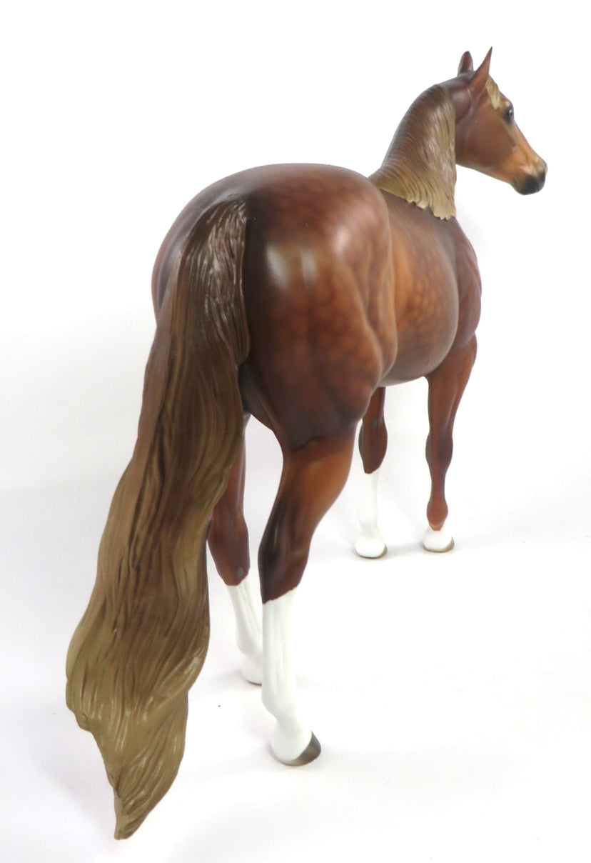 THE PLAYMAKER-OOAK DAPPLE CHESTNUT ISH MODEL HORSE SB 2020