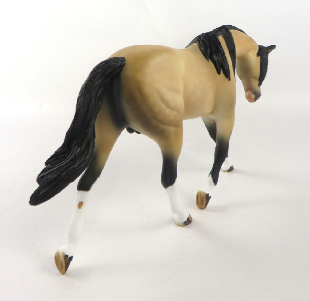 TIN MAN-OOAK DAPPLE BUCKSKIN WARMBLOOD PEBBLES MODEL HORSE 12/19/19