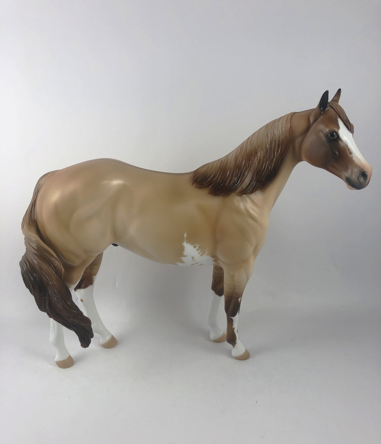 TRICK - OOAK RED DUN PAINT ISH MODEL HORSE BY AUDREY DIXON MM 19