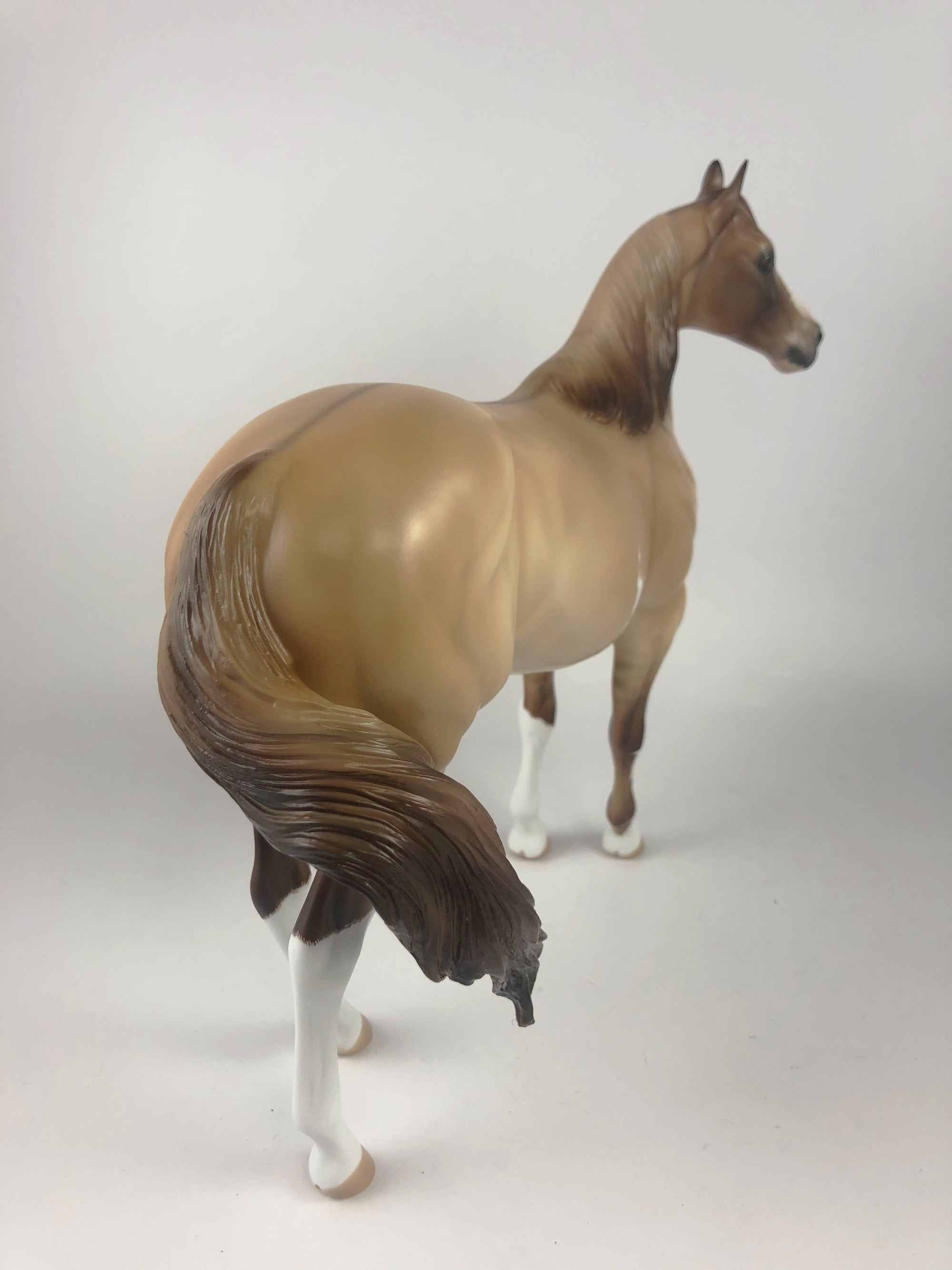 TRICK - OOAK RED DUN PAINT ISH MODEL HORSE BY AUDREY DIXON MM 19