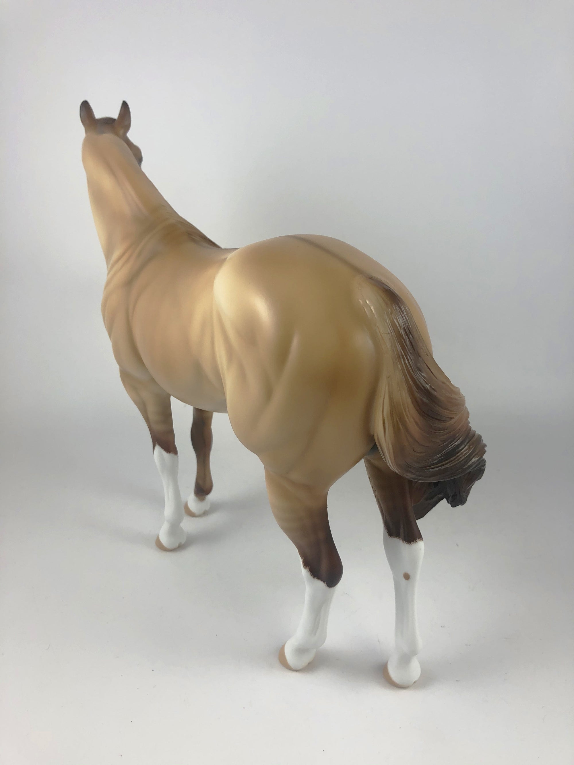 TRICK - OOAK RED DUN PAINT ISH MODEL HORSE BY AUDREY DIXON MM 19