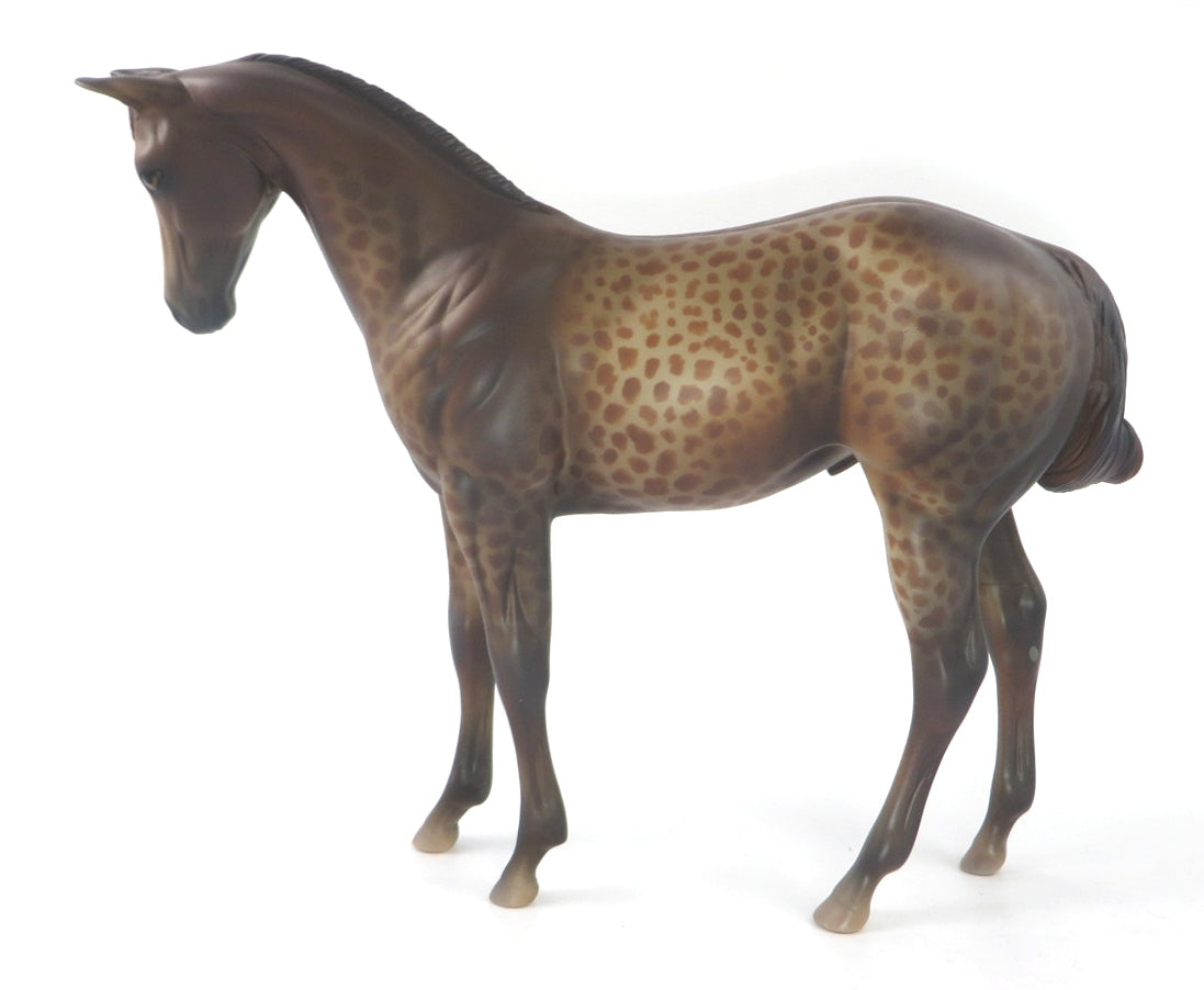 TRIXIE - OOAK DARK CHESTNUT LEOPARD WEANLING MODEL HORSE WHS 19