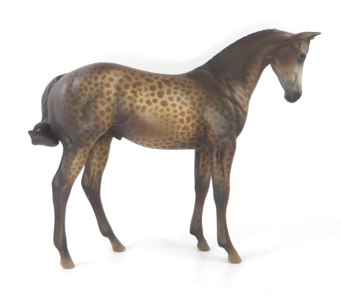 TRIXIE - OOAK DARK CHESTNUT LEOPARD WEANLING MODEL HORSE WHS 19