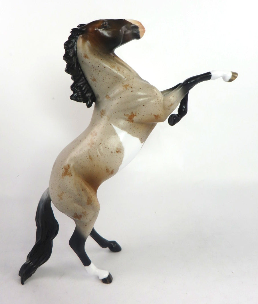 TRUFFLES ARE AWESOME-OOAK RED ROAN PAINT REARING PEBBLES MODEL HORSE 2/14/20