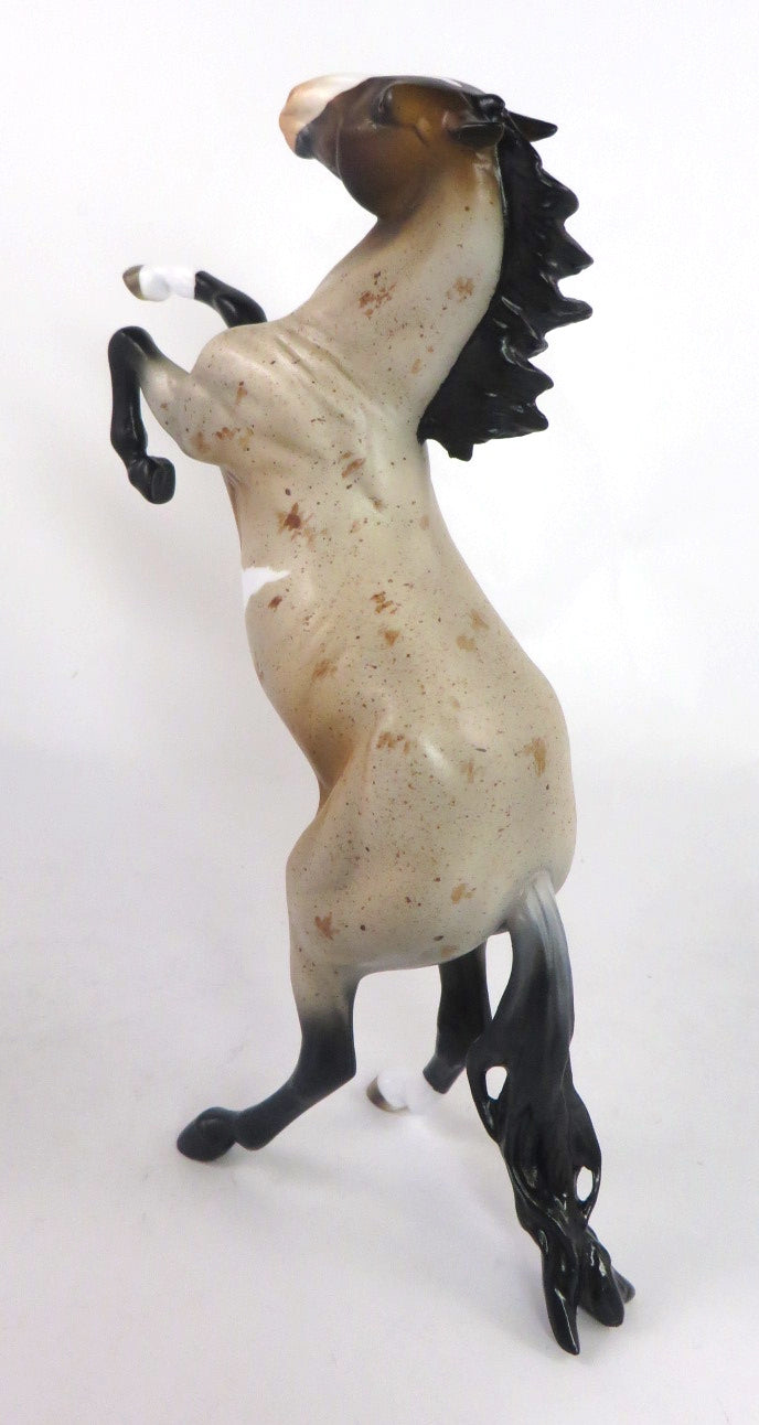 TRUFFLES ARE AWESOME-OOAK RED ROAN PAINT REARING PEBBLES MODEL HORSE 2/14/20